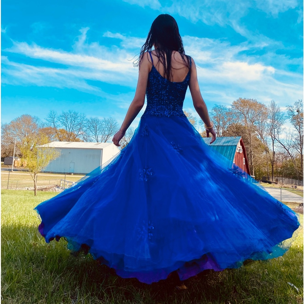 1950’s Authentic Vintage Royal Blue Cocktail Prom Quince Tulle Dress Cosplay